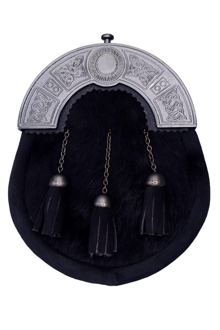 Traditional Scottish Full Dress Sporrans for men with Chain & Belt- Highland wear kilt sporran Made Of Pewter High-Quality Antique / Silver Finish.