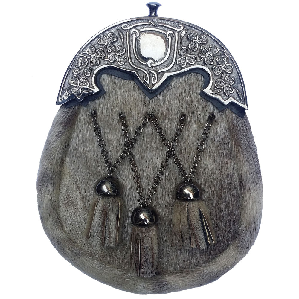 Traditional Scottish Full Dress Sporrans for men with Chain & Belt- Highland wear kilt sporran Made Of Pewter High-Quality Antique / Silver Finish.