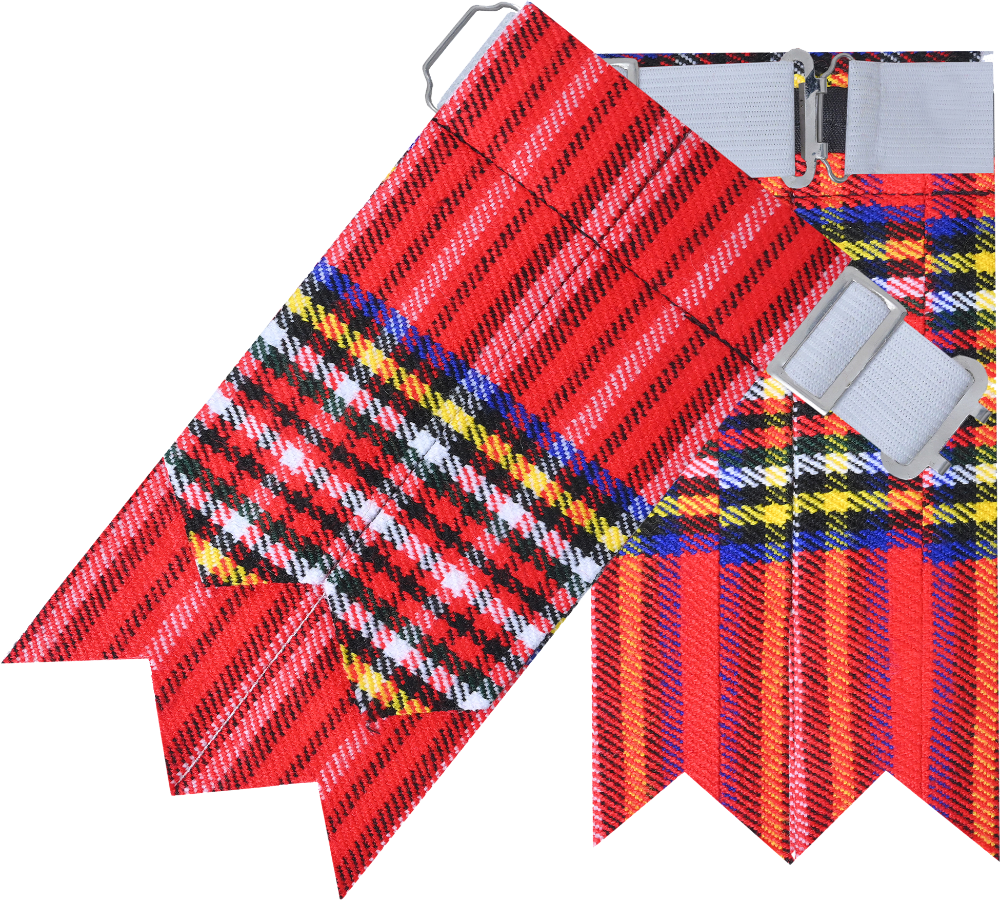 Men's Scottish Kilt Flashes for Men with Buckle Adjuster, Plain & Tartan Black Watch Kilt Hose Sock Flashes Garters