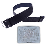Kilt Belt and Buckle Set - Scottish Thistle Design/Leather Kilt Belt Thistle Embossed Handmade/Celtic Knot Kilt Belt with Buckle Antique