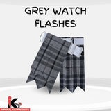 Men's Scottish Kilt Flashes for Men with Buckle Adjuster, Plain & Tartan Black Watch Kilt Hose Sock Flashes Garters