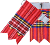 Men's Scottish Kilt Flashes for Men with Buckle Adjuster, Plain & Tartan Black Watch Kilt Hose Sock Flashes Garters